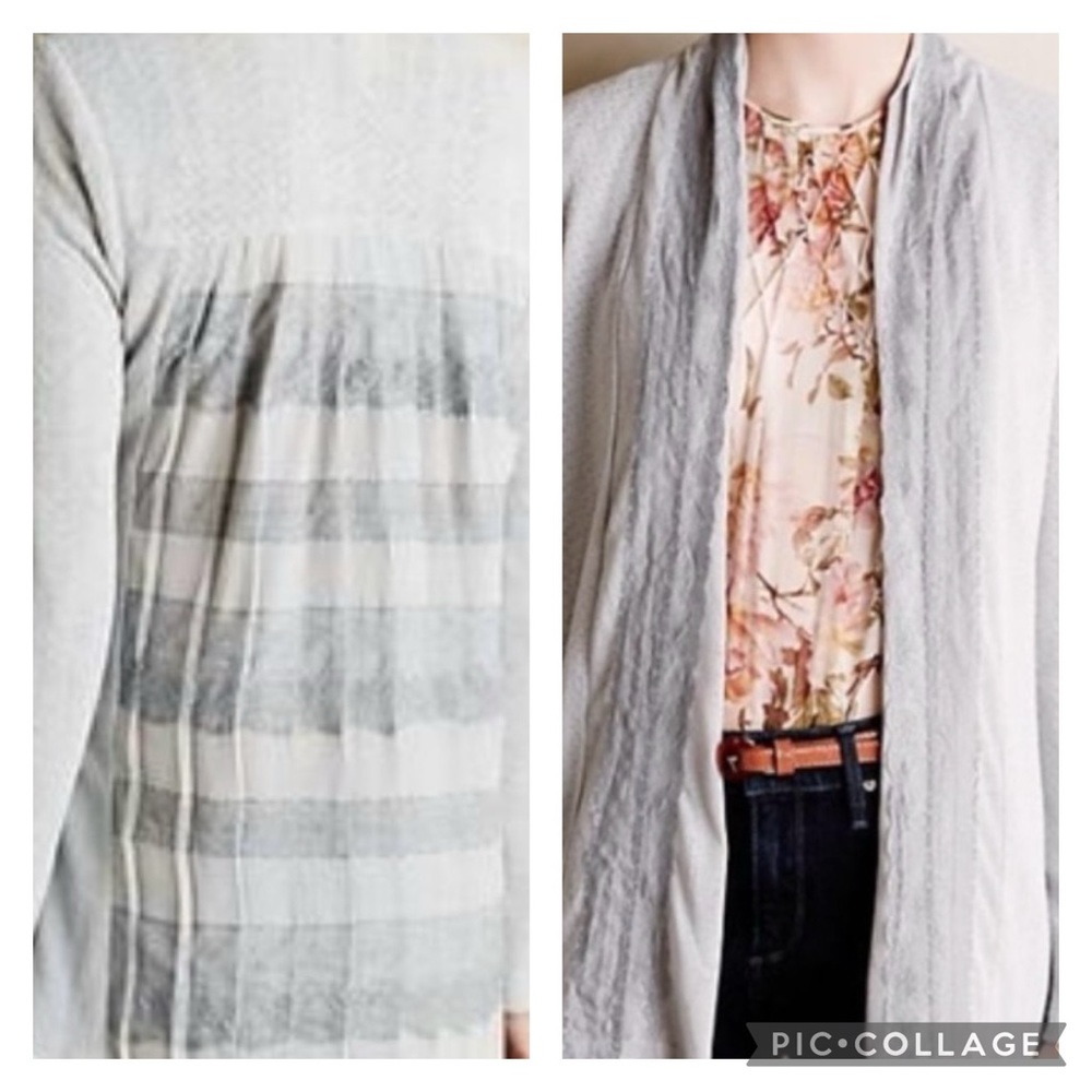 Anthropologie One September Lace Detail Cardigan w/Pleated Back